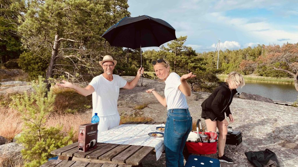 There’s never any bad weather when your on Evita. We can close her up and you high and dry.